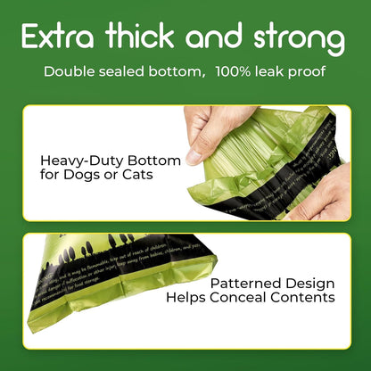 Biodegradable Scented Dog Waste Bags - 360 Count, Leak-Proof and Extra Thick Refill Rolls