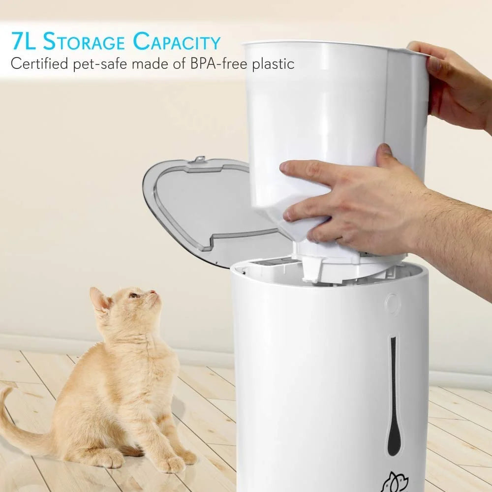 SLAPF30 - Intelligent Automatic Pet Food Dispenser - Digital Feeder with Voice Messaging Feature