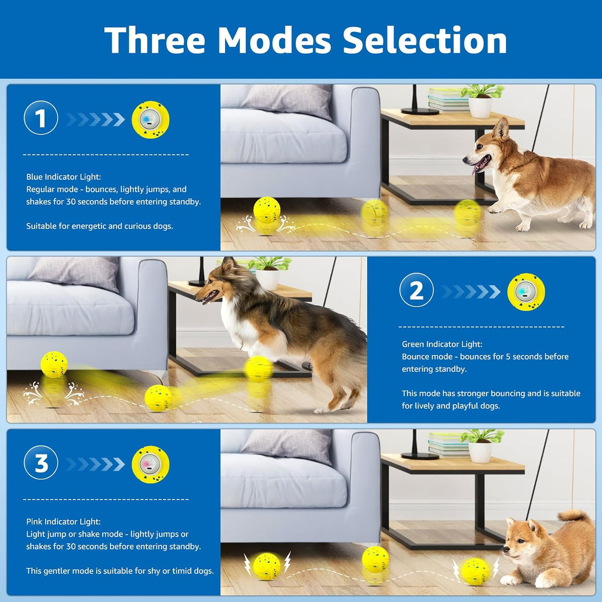 Interactive Remote-Controlled Dog Toy with Three Movement Modes - Vibrating Self-Bouncing Ball, Smart Automatic Rolling Ball, E-TPU Material Suitable for Large and Medium Dogs