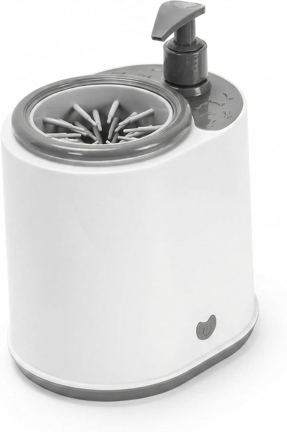 Portable Electric Pet Paw Cleaner with Soap Dispenser, Rechargeable Automatic Washer, and Soft Silicone Bristles for Dogs and Cats