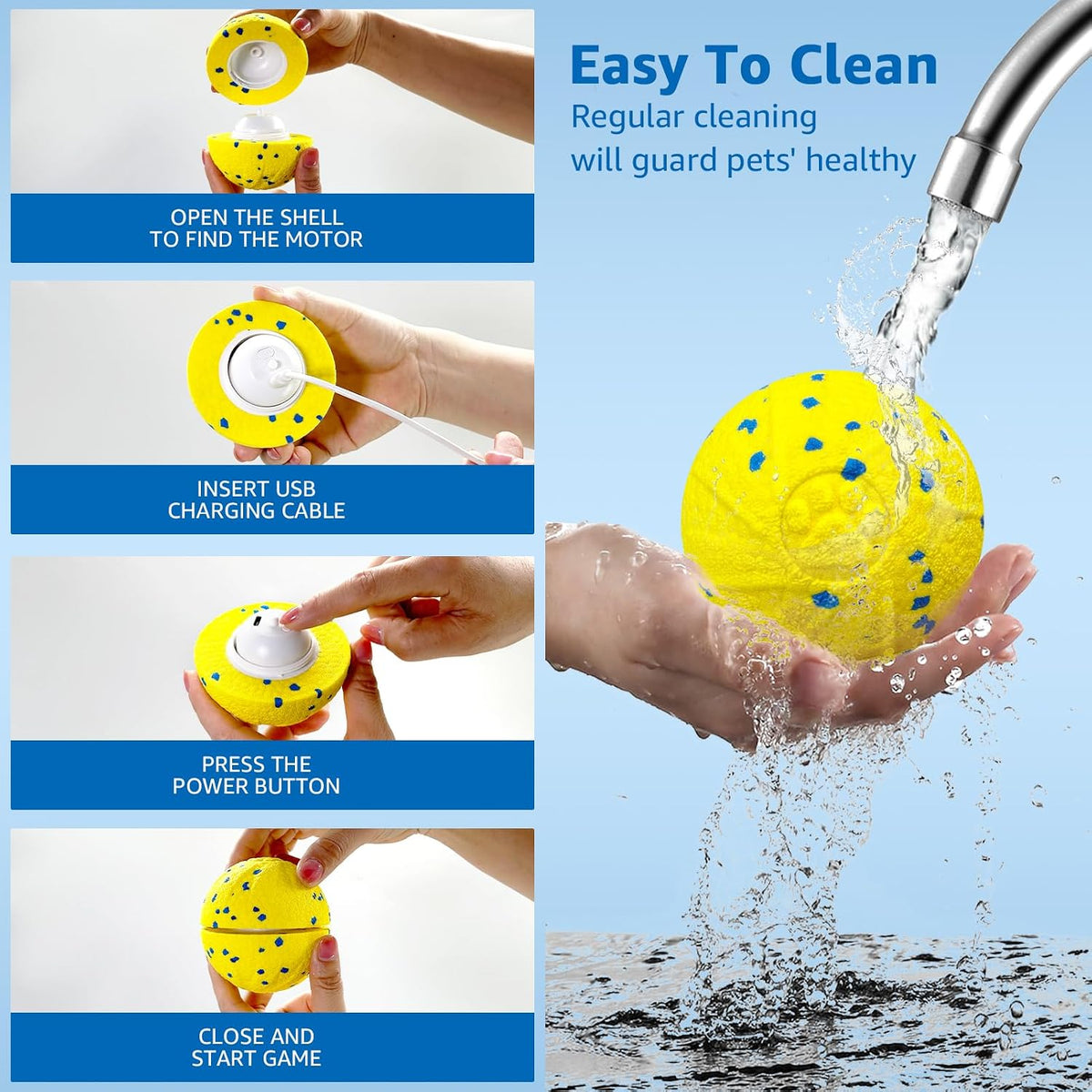 Interactive Remote-Controlled Dog Toy with Three Movement Modes - Vibrating Self-Bouncing Ball, Smart Automatic Rolling Ball, E-TPU Material Suitable for Large and Medium Dogs